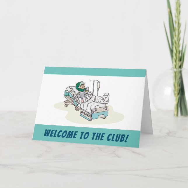 Cartão Acidente de motocicleta fique bem tranquilo (Frente)