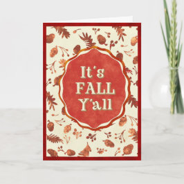 Cartão Acorn It’s Fall Y’all Autumn Card Cozy Southern