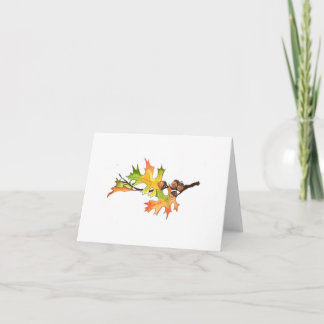 Cartão acorns and autumn leaves