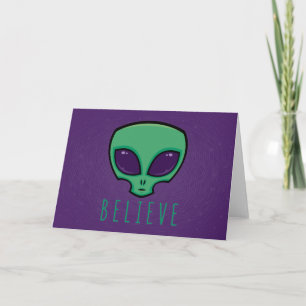 Cartão Acredite Cabeça Alien