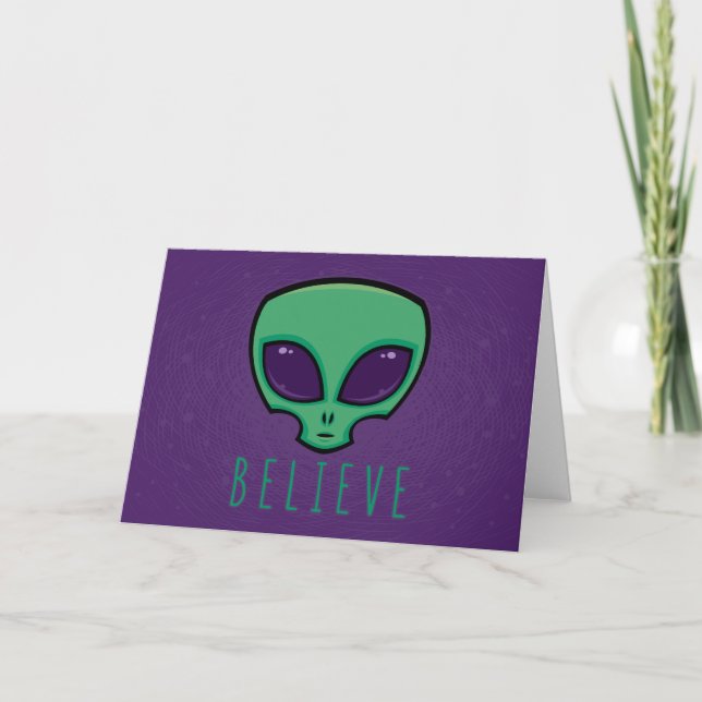 Cartão Acredite Cabeça Alien (Frente)