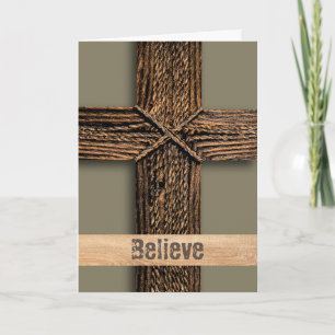 Cartão Acredite Cruz de Cobre João 3:15 Encorajamento