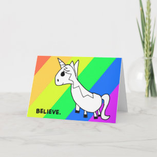 Cartão Acredite! Rainbow Unicorn Notecard