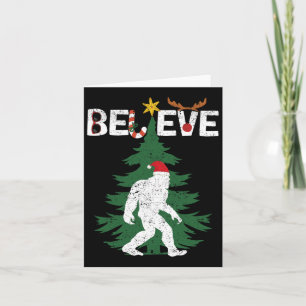 Cartão Acreditem no Natal do Pé Grande Sasquatch Yeti San
