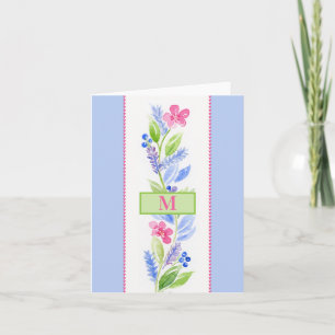 Cartão Acrilica Floral Pastéis NOME INICIAL