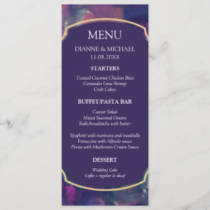 Cartão acrílico corajoso do menu da pintura