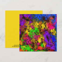 Cartão Acrylic Neon Colors Paint Splatter Splash Abstract