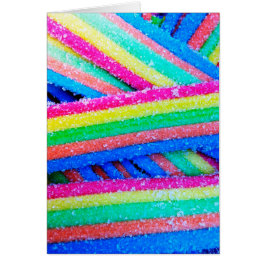 Cartão Açúcar Colorido Brilhante Doces Arco-Íris Tiras