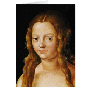 Cartão Adam e véspera, detalhe da cabeça da véspera