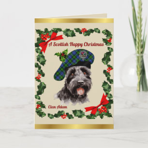 Cartão Adam Scottie Dog Personalizado Xmas