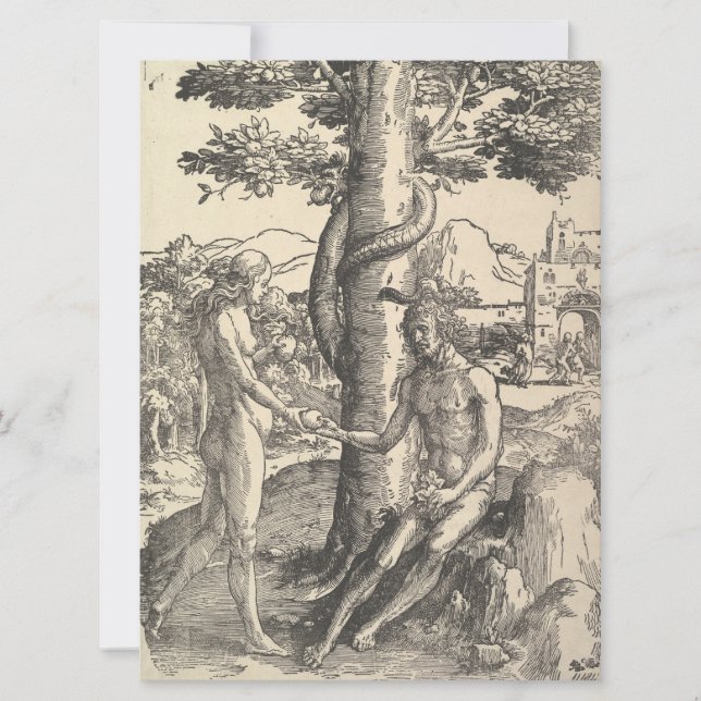 Cartão Adão e Eva: A Queda do Homem (Lucas van Leyden) (Frente)