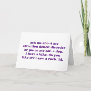 Cartão ADD ADHD Funny Quote - Purple