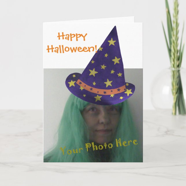 Cartão Add Photo Wizard Look Happy Halloween Cards (Frente)