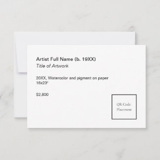 Cartão Add QR Code Artwork Exhibition Label Template