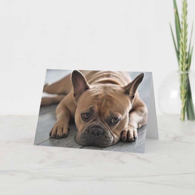 Cartão ADD YOUR OWN TEXT Cute Frenchie (Frente)