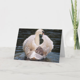 Cartão ADD YOUR OWN TEXT Mom & Kids Swan
