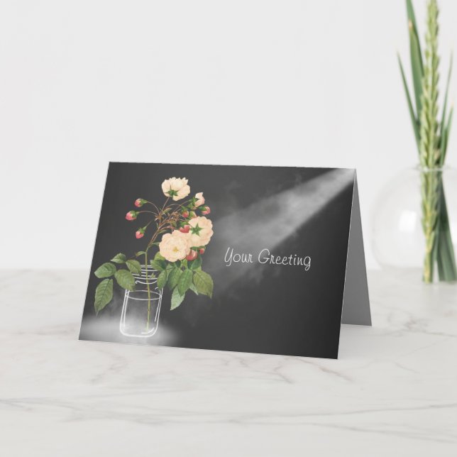 Cartão Adelaide Rose on Black (Frente)