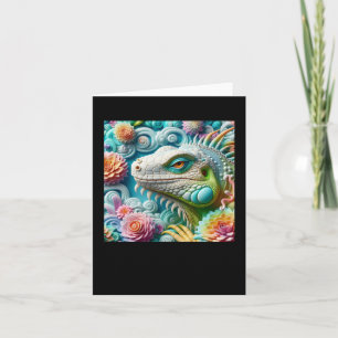 Cartão Adesivo de Iguana 3d