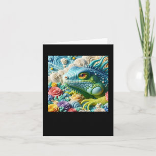 Cartão Adesivo de Iguana 3D1