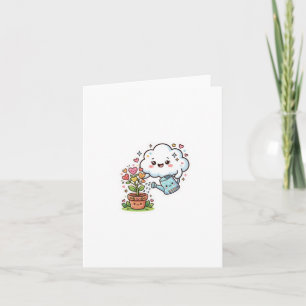 Cartão Adesivo Fofo Kawaii Planta Gentileza Nuvem e FStic