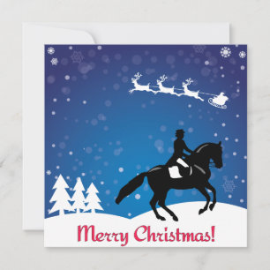 Cartão Adestramento de Cavalo de Natal de Inverno