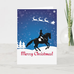 Cartão Adestramento de Cavalo de Natal de Inverno