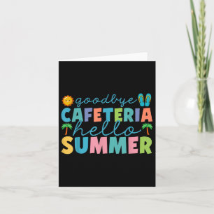 Cartão Adeus Cafeteria Olá Dama de Almoço de Verão no Dia