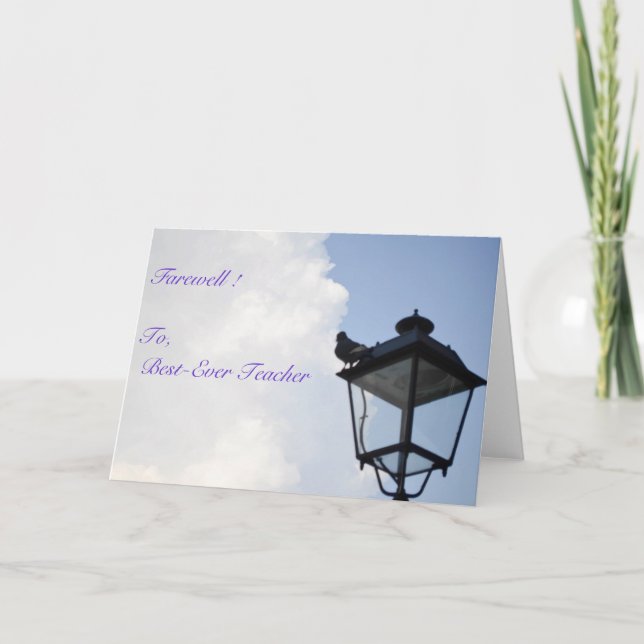 Cartão Adeus, cartão! (Frente)