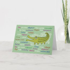 Cartão Adeus e boa sorte do Grupo Alligator