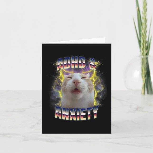 Cartão Adhd E Ansiedade Neurodiversidade Bobo Engraçado M (Frente)