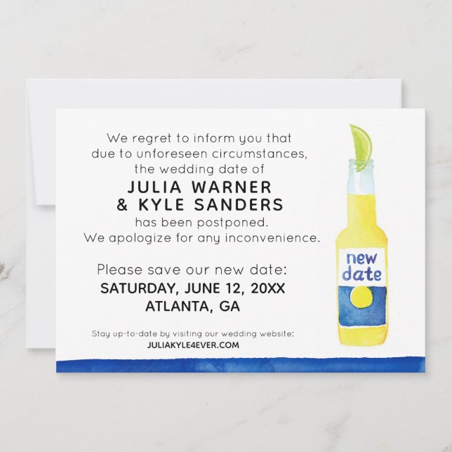 Cartão Adiado de Casamento (Frente)