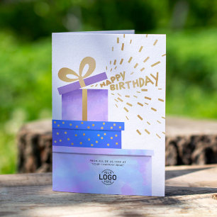 Cartão Adicionar logotipo diversão Quente Presentes Azuis