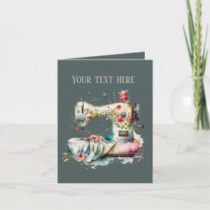 Cartão Adicionar mensagem aos amantes de costura de corte