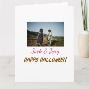 Cartão adicionar nome foto texto Halloween crianças menin