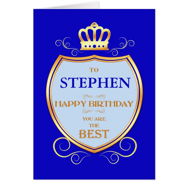 Cartão Adicionar um Aniversário de Nome com Blindagem (Frente)