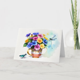 Cartão Adicionar uma taça de flores