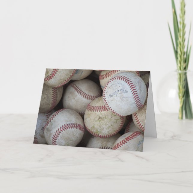 Cartão ADICIONE SEU PRÓPRIO TEXTO Tema de beisebol (Frente)