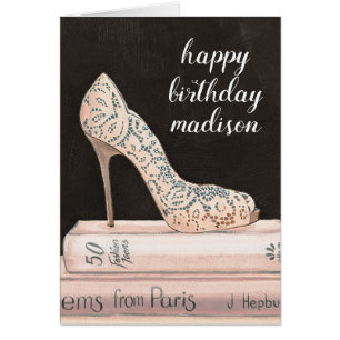 Cartão Adicione seu salto alto elegante selvagem do texto