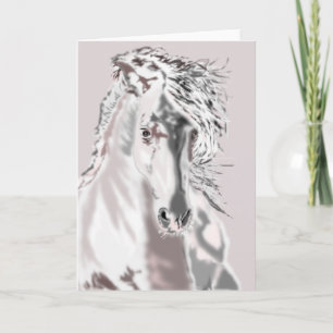 Cartão Adicione sua mensagem especial - Cavalo branco - P