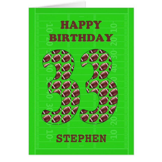 Cartão Adicione Um Nome 33º Aniversário (Frente)