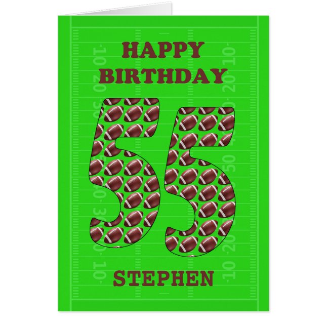 Cartão Adicione Um Nome 55º Aniversário (Frente)