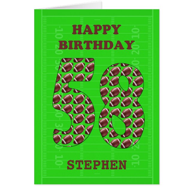 Cartão Adicione Um Nome 58º Aniversário (Frente)