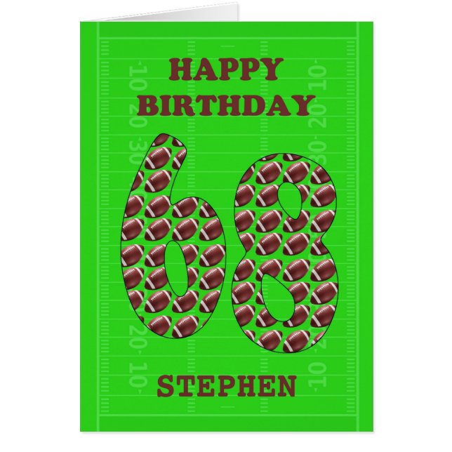 Cartão Adicione Um Nome 68º Aniversário (Frente)