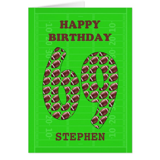 Cartão Adicione Um Nome 69º Aniversário (Frente)