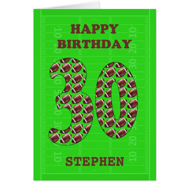 Cartão Adicione Um Nome De Alçado De aniversário de 30 an (Frente)