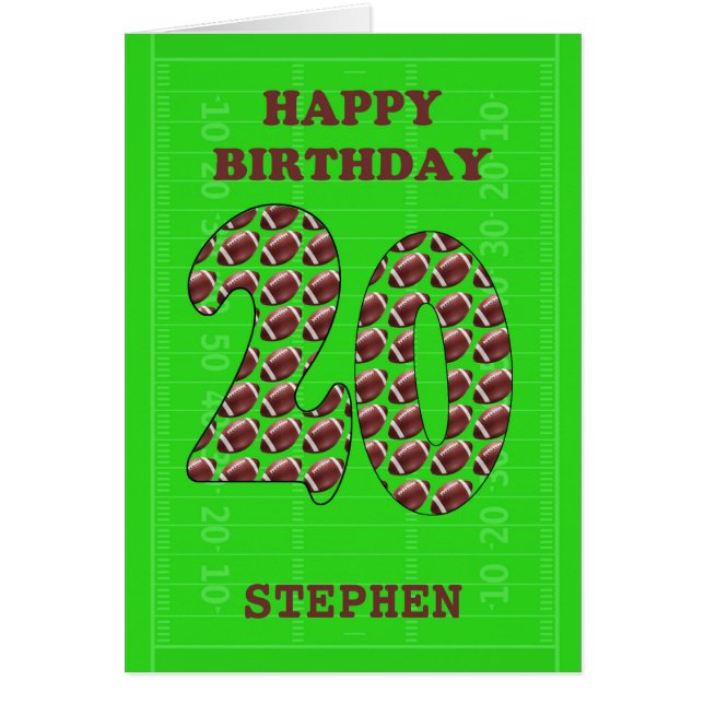 Cartão Adicione Um Nome Para O Aniversário Do 20 (Frente)