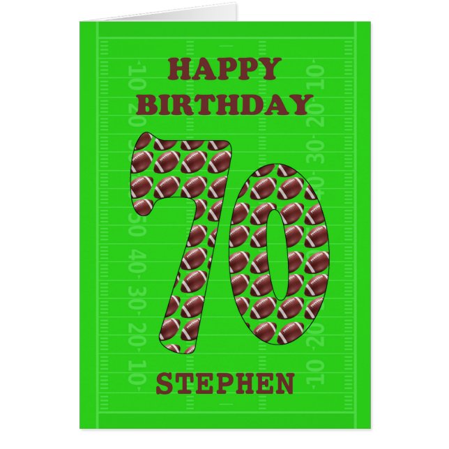 Cartão Adicione Um Nome Para O Aniversário Do 70 (Frente)