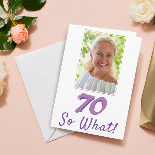 Cartão Adicione uma Foto 70 E daí Positivo 70º Aniversári