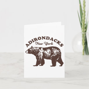 Cartão Adirondacks Ny Bear Retro Vintage Style Hiking Mou