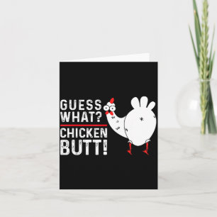 Cartão Adivinhação Engraçada_ Bunda de Frango! Design Grá